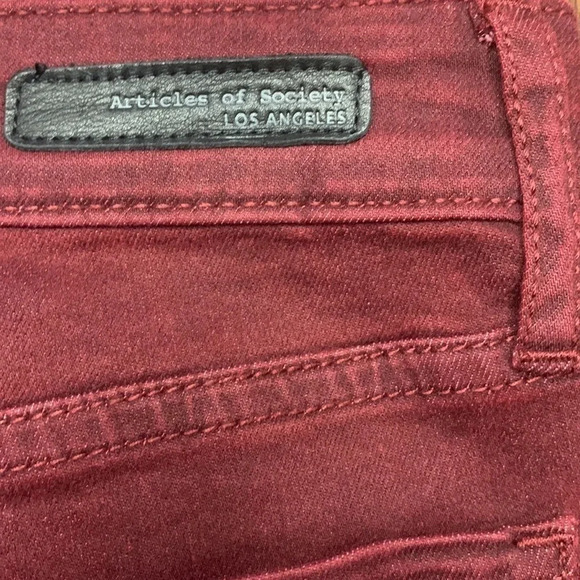 Articles of Society Jeans Sarah Skinny Ankle Burgundy NWT - Picture 9 of 15
